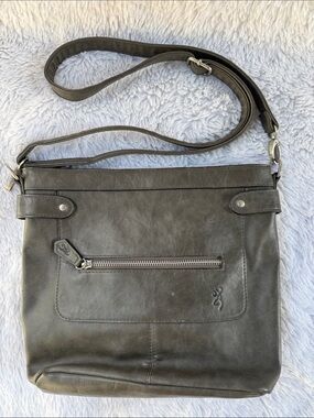 Browning Concealed Carry Leather Crossbody Bag in Dark Gray